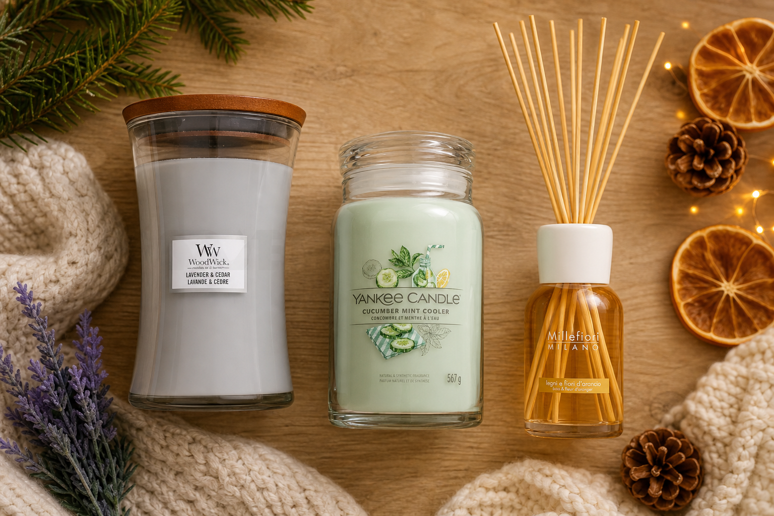 Tre ingredienti per l'aromaterapia a casa: lavanda, menta, agrumi